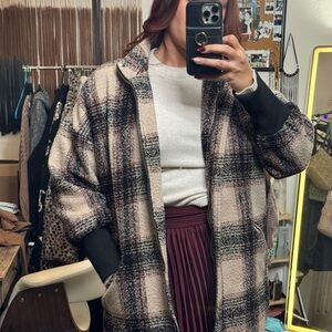 Lulus Plaid Oversized Coat – Womens Size L/XL